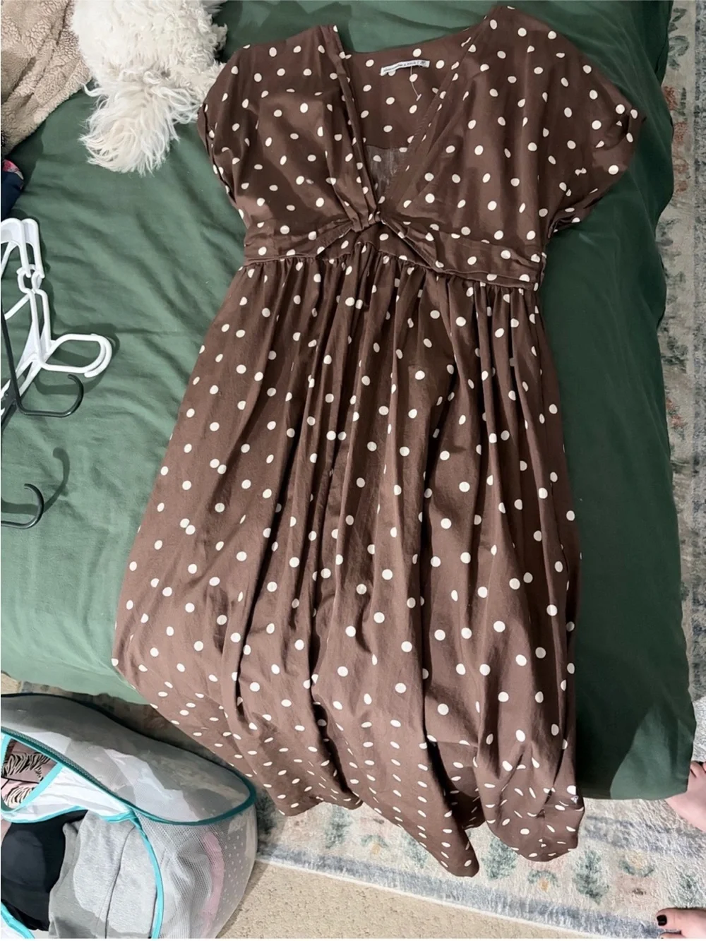 Abercrombie Polka Dot V-Neck Maxi Dress in Brown!